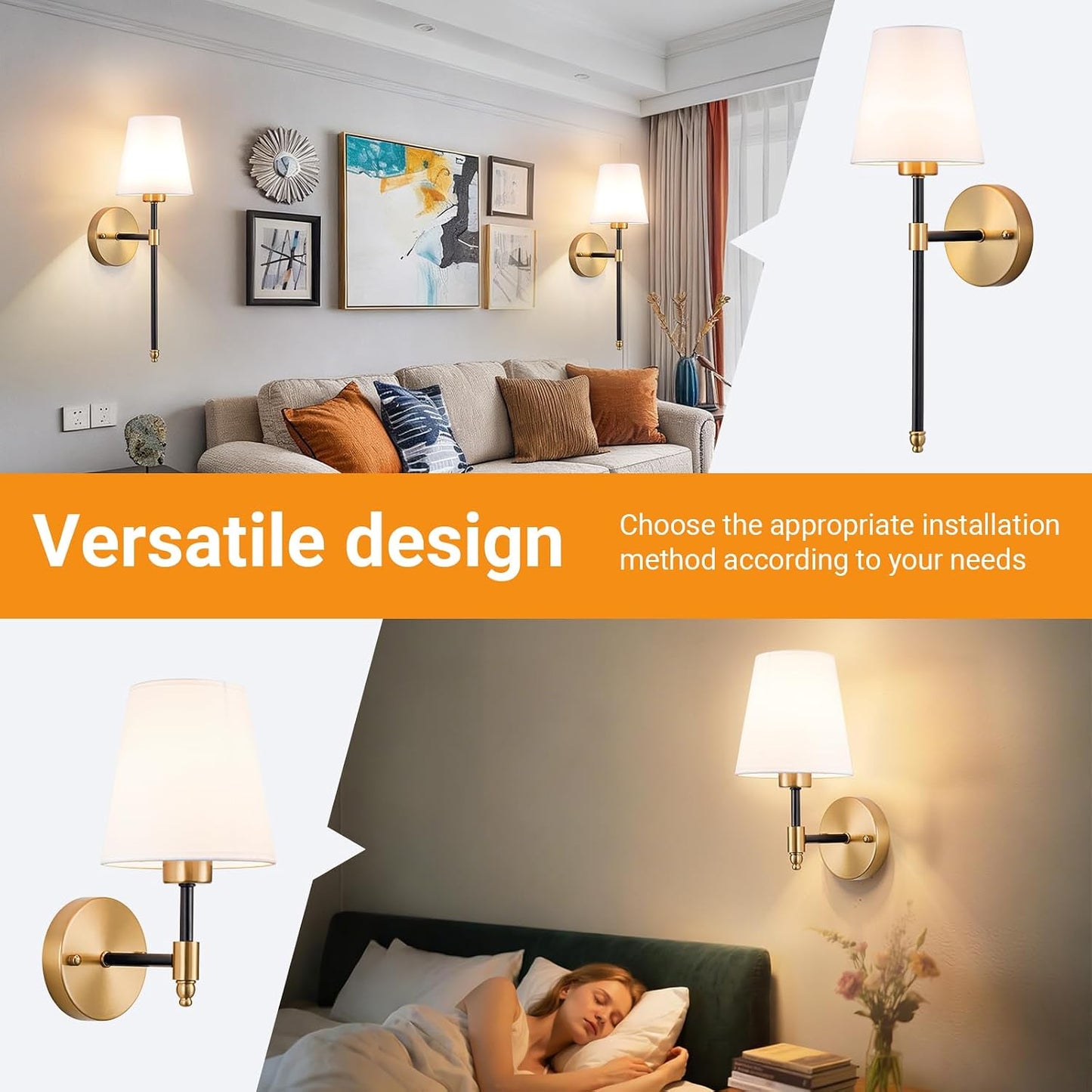 Battery Operated Wall Sconces Set Of Two, Wireless Battery Wall Light With 10000mAh RGB Rechargeable Magnetic Bulb, Rechargeable Wall Sconce With Remote Control For Bedroom, No Electrician Required