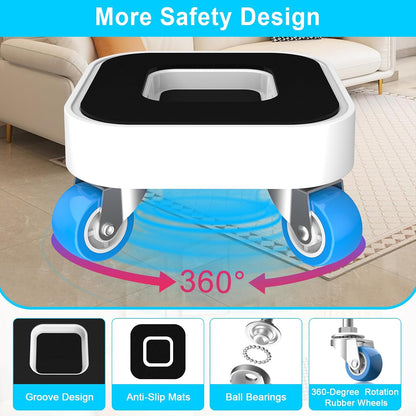 New Upgrade Furniture Sliders: Furniture Movers with Wheels & Groove | Furniture Dolly with 360° Rotatable Wheels - Appliance Roller for Moving Heavy Sofa Bed - Load Capacity Up to 750lb