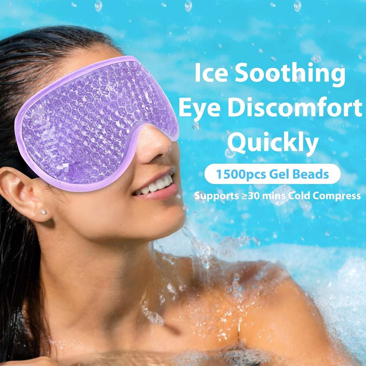 BeeVines Gel Eye Mask, Cooling Ice Masks for Puffy Eyes (2 Pack)