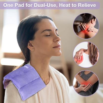 SuzziPad Heating Pad Microwavable, 6.5x12” Reusable Heat Pads for Discomfort Reduction, Moist Heated Pack, Muscle Ache, Soothing Back, Neck and Shoulder Fatigue, Warmer Hot Packs (Purple)