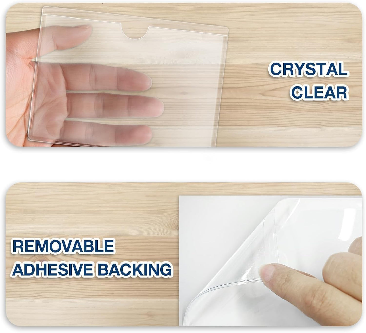 H4D 24 Pack labels for Storage Bins, 4" x 6" Plastic Clear Adhesive Pockets | Top-Open Index Card Holder, Waterproof & Removable Labels for Storage Bins, Totes, Containers, Shelves & Library Organization
