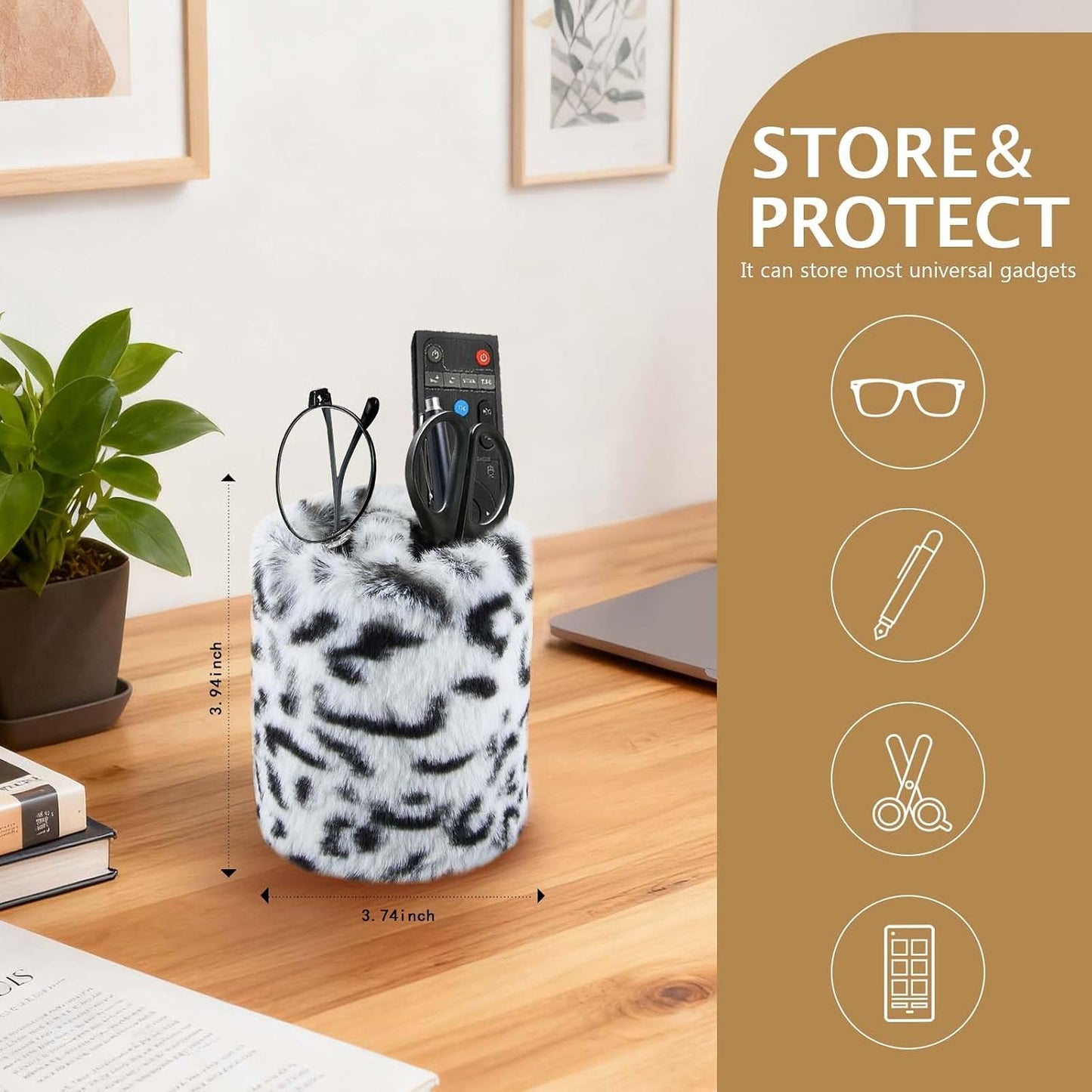 Eyeglass Holder for Nightstand,Anti-scratch Plush Eyeglass Stand Glasses Holders for Office Desk Organizer