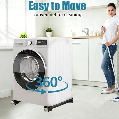 Appliances Rollers, 360°Extendable Furniture Appliance Rollers with Brake | Black Swivel Mobile Washing Machine Base for Washing Dryer Dishwashers Hold Up to 660 Lb