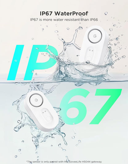 GoveeLife Upgraded Water Leak Detector with 105dB Adjustable Alarm, 5 Pack | Dual probes detect leaks, 5Yr Battery Life, IP67, Suit for Home, Basement, and Kitchen, Cannot Connect to WiFi Directly