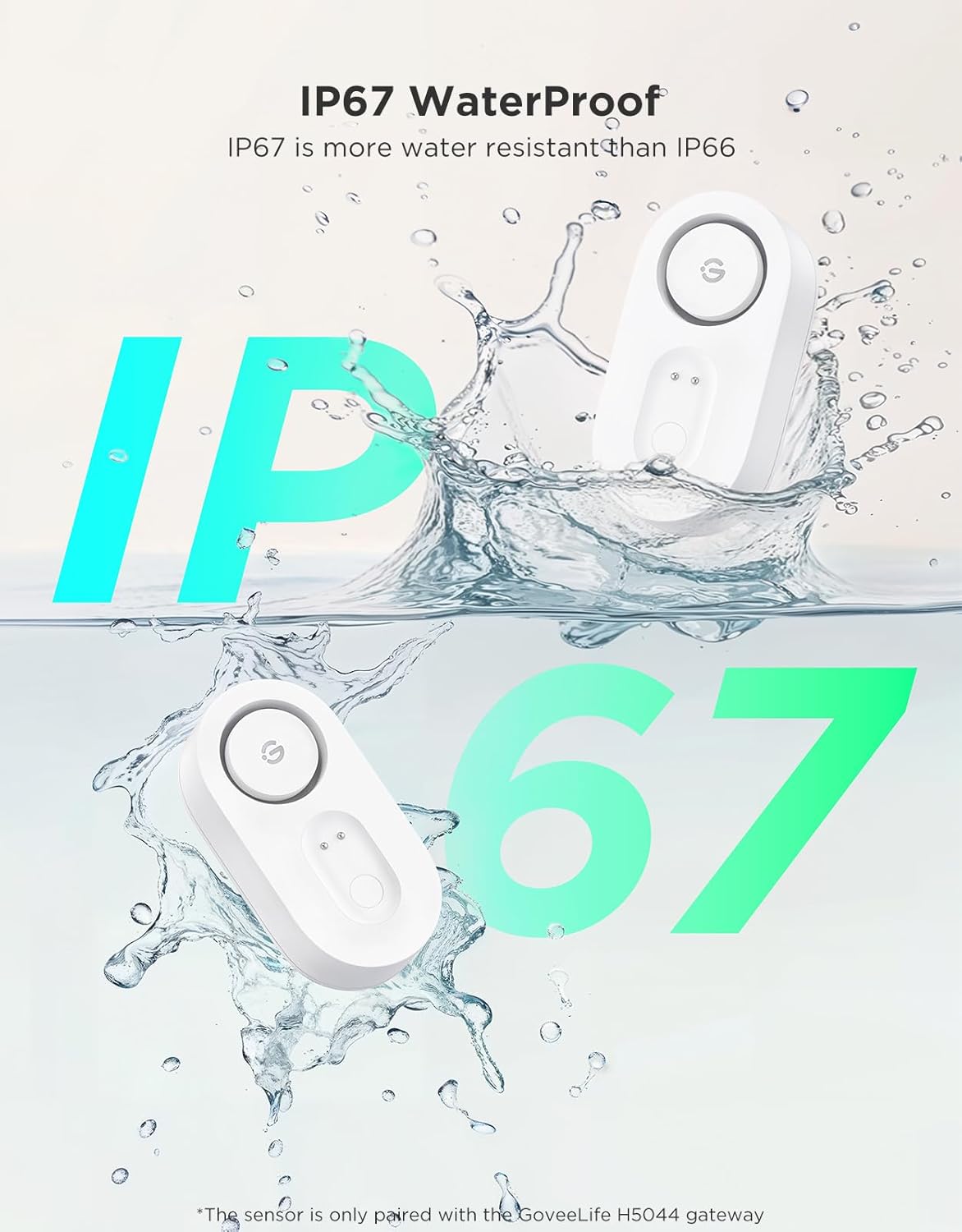 GoveeLife Upgraded Smart Water Leak Detector 1s with High Alarm, 4 Pack | 1804ft Ultra-Long Range, WiFi Water Sensor with SMS/Email/APP Push, 5Yr Battery Life,IP67, Suit for Home, Basement, Kitchen