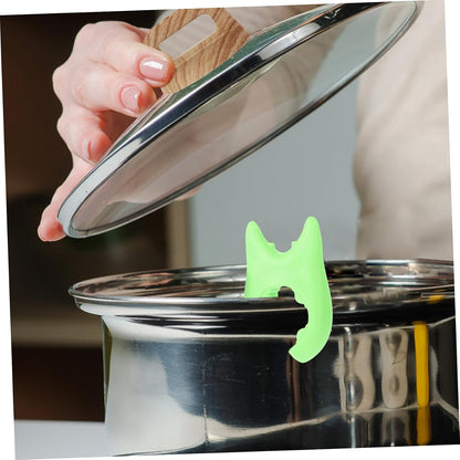 PRETYZOOM 6pcs Silicone Pot Clip Lid Spill Lifters Cute Steam Release Boil Stoppers Spoon Rest for Kitchen Counter Overflow Prevention Easy Installation