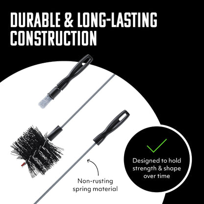 BRUSHTECH – Brushtech – Pellet Stove Cleaning Brush for 3" Vent Pipes Kit - Black