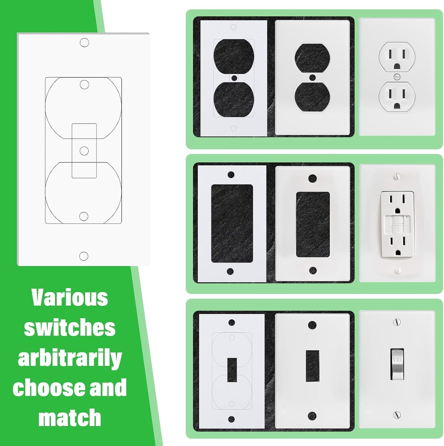 70 Pcs White Wall Insulation Gasket Rectangle Wall Plate Outlet Sealers White Outlet Insulation Foam Replacement Weatherproof Gasket Sealer Energy Saving
