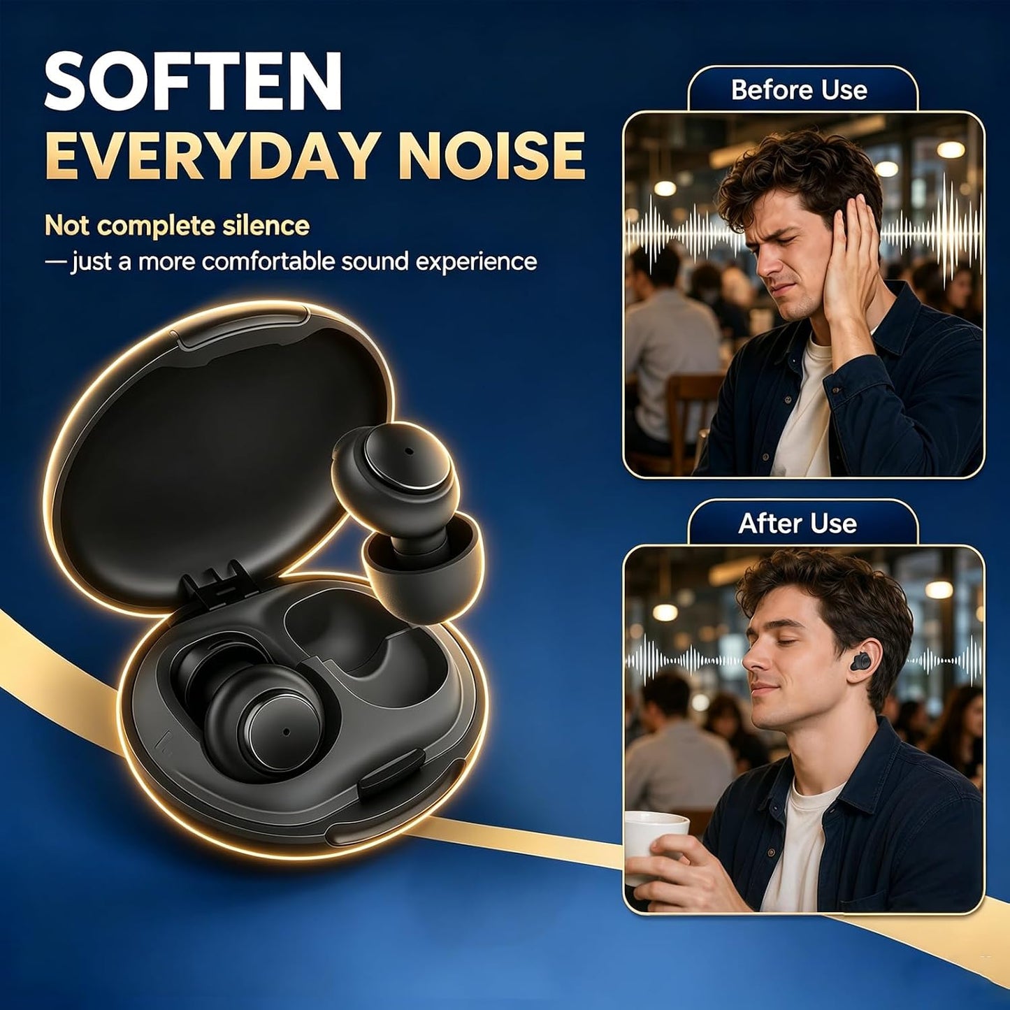 Silicone Ear Plugs for Sleeping Noise Reduction Reusable Side Sleepers