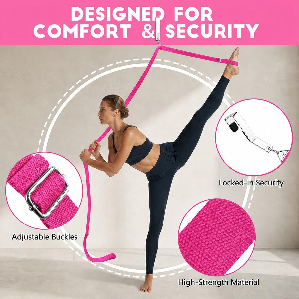 Stretching Strap with Door Anchor Improve Leg Flexibility for Splits