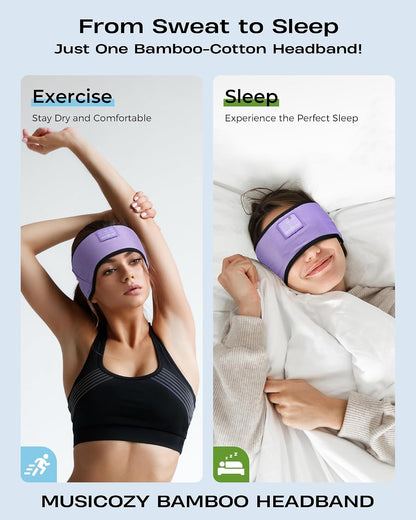 MUSICOZY Sleep Headband Headphone Soft Bluetooth Headphones for Sleeping
