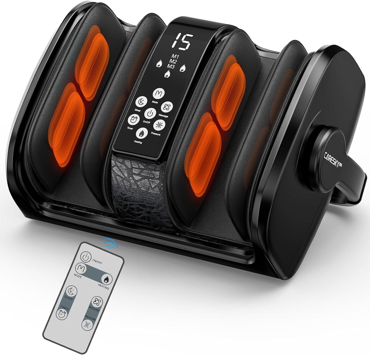 CARESKYpro HSA Eligible FSA Shiatsu Foot Massager with Heat for Neuropathy and Pain Relief, 3 Heat Therapy, 5 Intensity Deep Kneading, Rolling for Calf-Feet-Arm Relaxation, Plantar Fasciitis