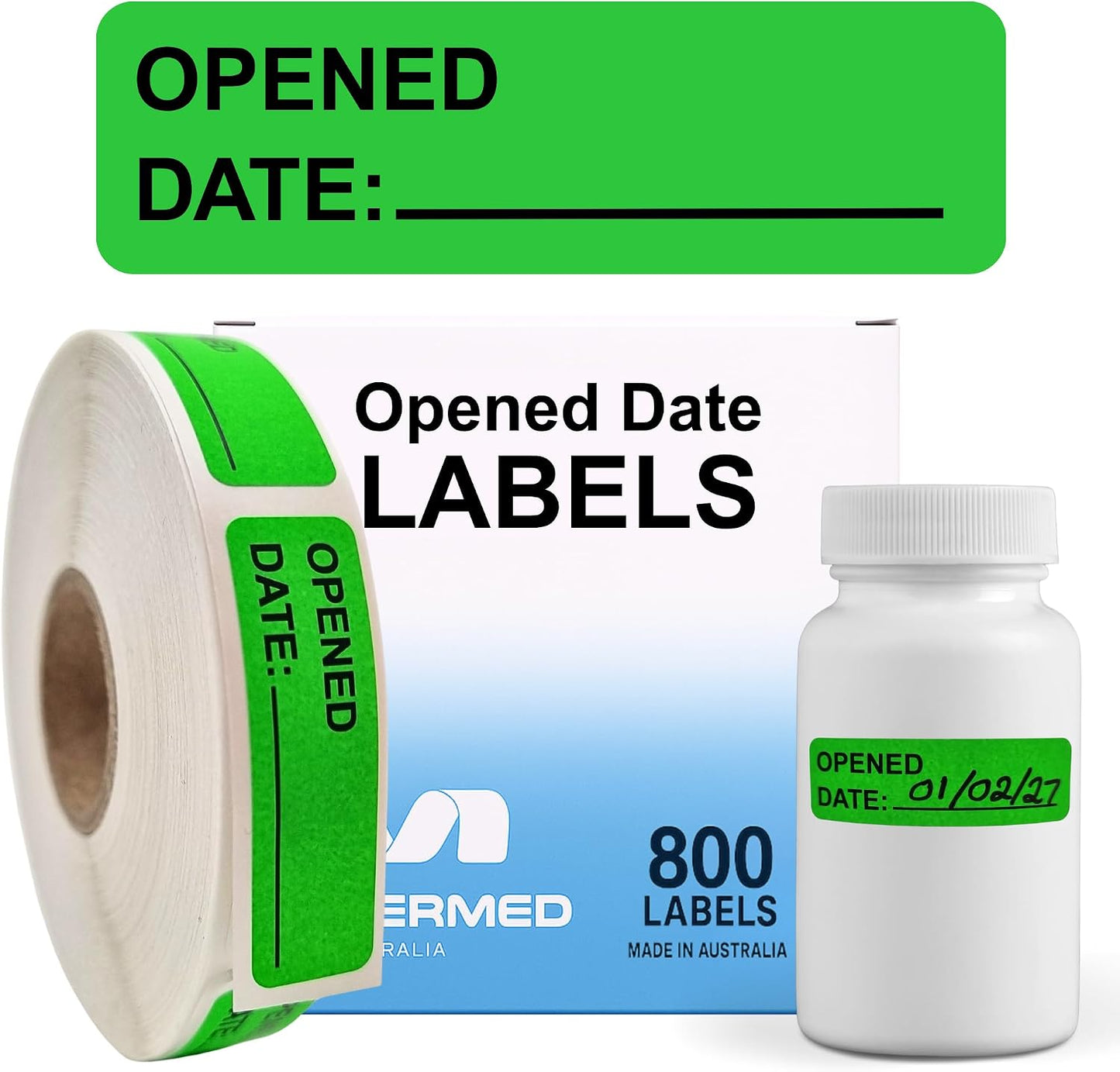 Pantry Labels for Containers, Waterproof Date & Contents Food Labels, 1" x 2" (25.4 x 50.8mm), 500/Roll, Writable
