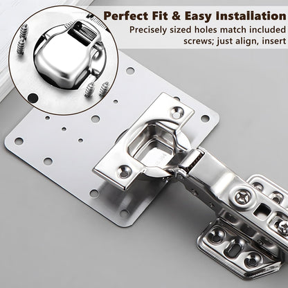 20PCS Cabinet Hinge Repair Plate Kit, Stainless Steel Repair Plate, luluaday Large Cabinet Fix Board Kit with Mounting Screws for Kitchen Cupboard Door, Cabinet and Furniture
