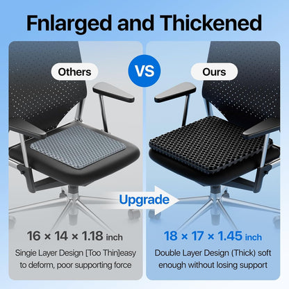 Gel Seat Cushion, Cooling Honeycomb Design for Office Chair Car Wheelchair