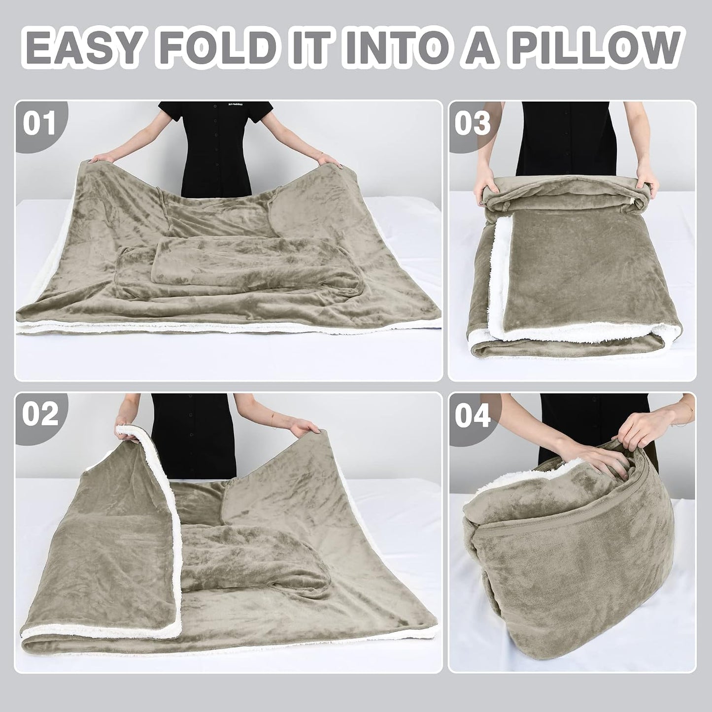 Catalonia Sherpa Wearable Blanket with Sleeves Arms