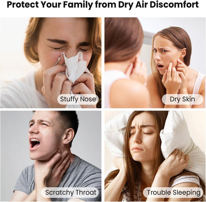 Humidifiers for Bedroom Large Room -GloryAir 6L Cool & Warm Mist Humidifier