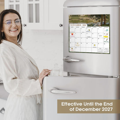 2026-2027 Magnetic Calendar for Refrigerator, Apr 2026-Dec 2027 | 21-Month Fridge Calendar 2026-2027 for Home Planning, Scheduling and Easy Organization, Greenery