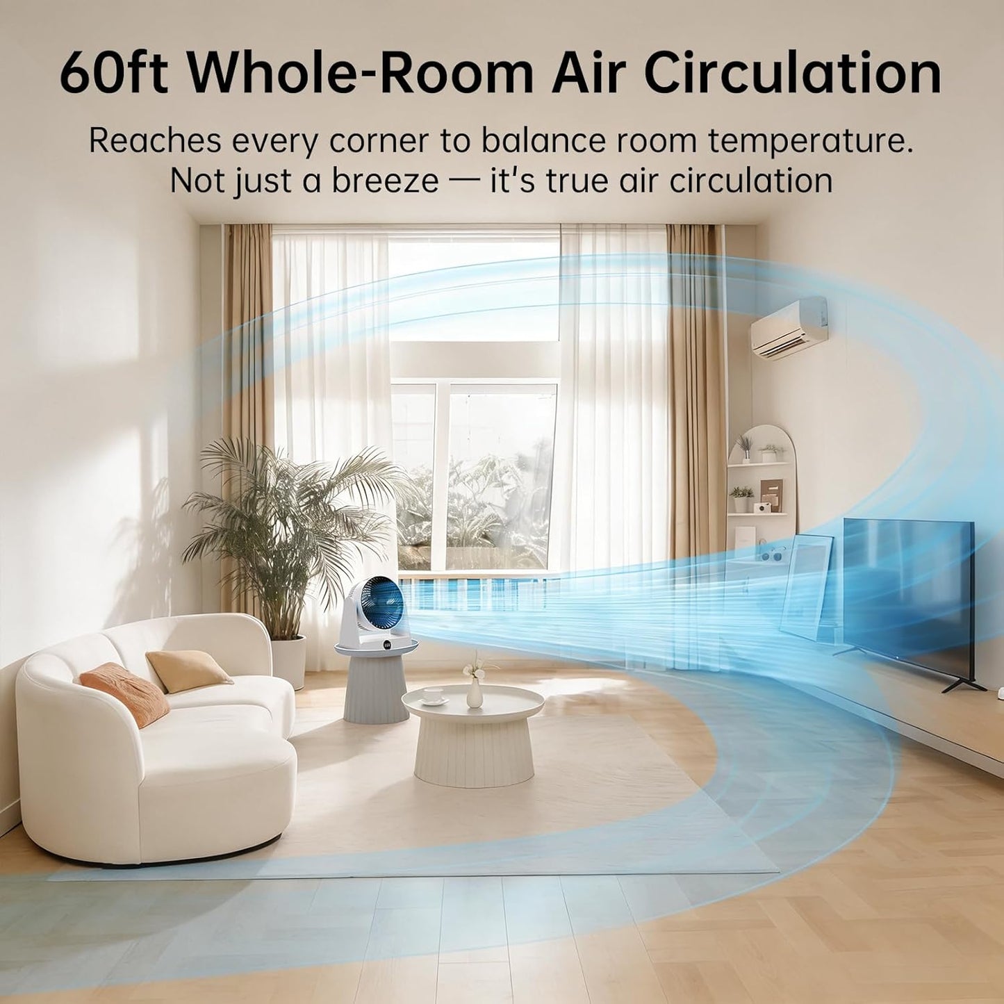 3D Oscillation Air Circulator Fan with Remote, 12000mAh Battery Operated Cordless Desk Fan, 20dB Whisper Quiet Table Fan for Bedroom Home Office, 12 Speeds, 12H Timer, 650 CFM Powerful Airflow