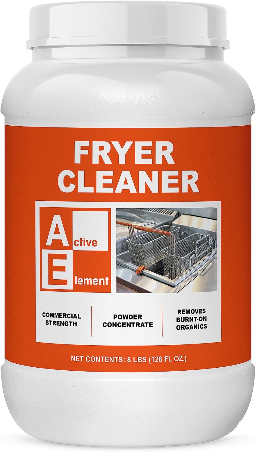 Fryer Cleaner - 8-lbs - Fryer Boil Out - Contains 21 Cleanings - Concentrated Powder - Commercial Strength - Removes Burnt On Organics - Deep Fryer Cleaner