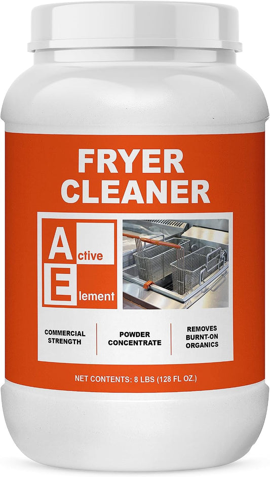 Fryer Cleaner - 8-lbs - Fryer Boil Out - Contains 21 Cleanings - Concentrated Powder - Commercial Strength - Removes Burnt On Organics - Deep Fryer Cleaner