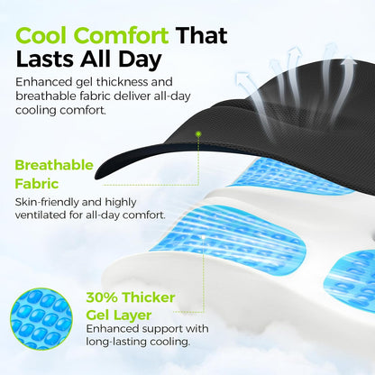 AUVON Gel Seat Cushion for Office Chairs, Ergonomic Memory Foam Chair Cushions for Long-Sitting Support & Sciatica, Back, Tailbone Pain Relief, Breathable Car Seat Cushion with Anti-Slip Base