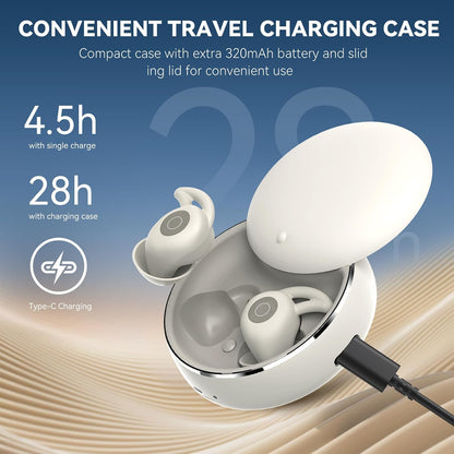 Sleepals micro Sleep Earbuds for Side Sleepers | Sleep Headphones with Soft and Snug Fit | Moderate Noise Reduction (not ANC) | Small and Light, 4H Single Play, 28H with Charging Case (Orange)