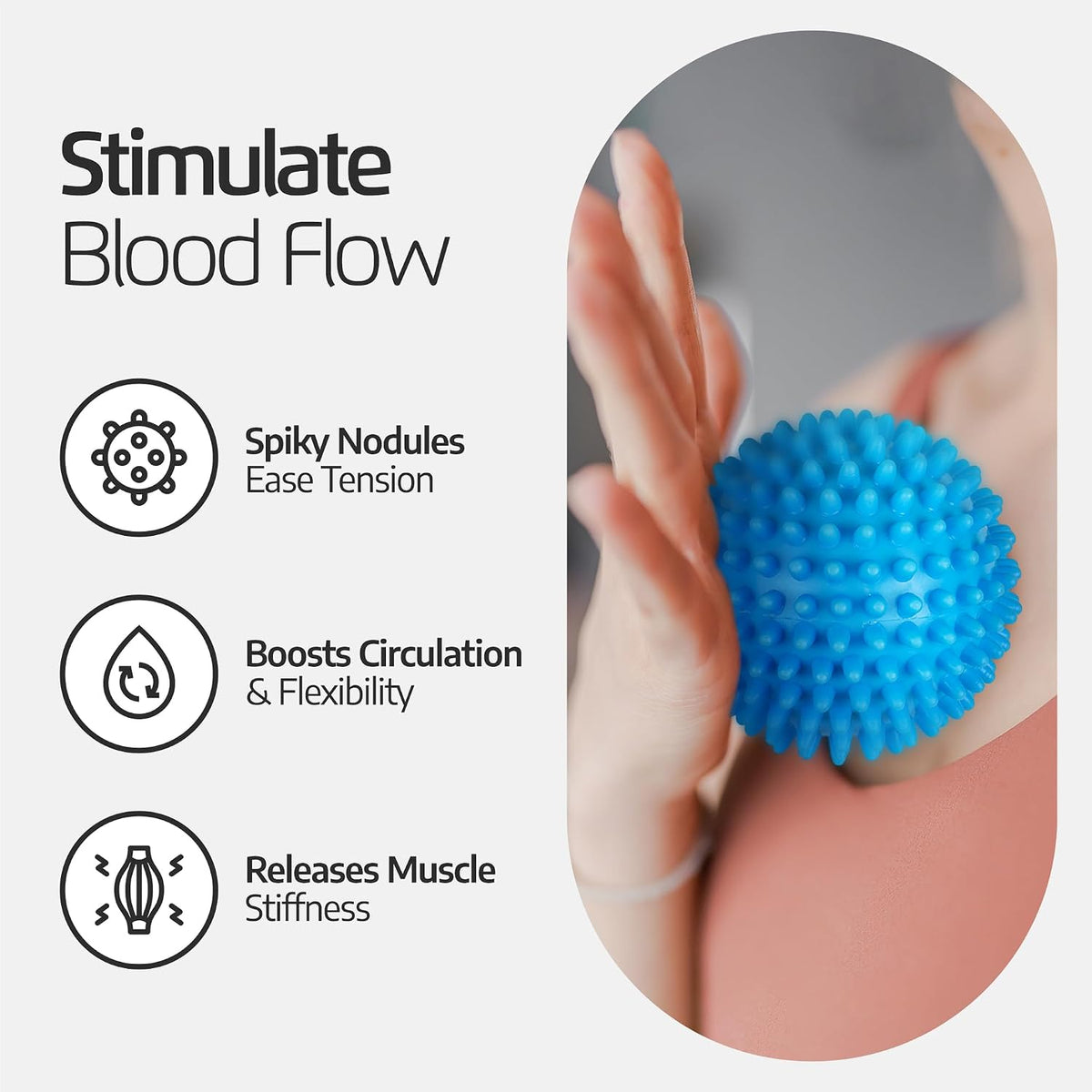 Logest Foot Massage Rollers and Balls for Trigger Point Therapy, Injury Rehabilitation & Deep Tissue Massage - 5-Piece Set – Massage Roller, Lacrosse Ball, Peanut Roller, Two Spike Balls