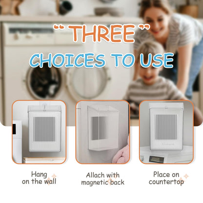 Sealegend Magnetic Trash Can with Lid, Space Saving Lint Bin Black | Wastebasket for Kitchen, Refrigerator, Cabinet, Bathroom & Laundry Room