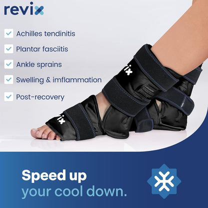 REVIX Ankle Ice Pack Wrap, Reusable Gel Ice Pack for Foot Pain Relief