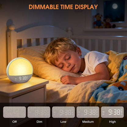 Sunrise Alarm Clock Wake Up Light, White Noise Sound Machine with 30 Sounds