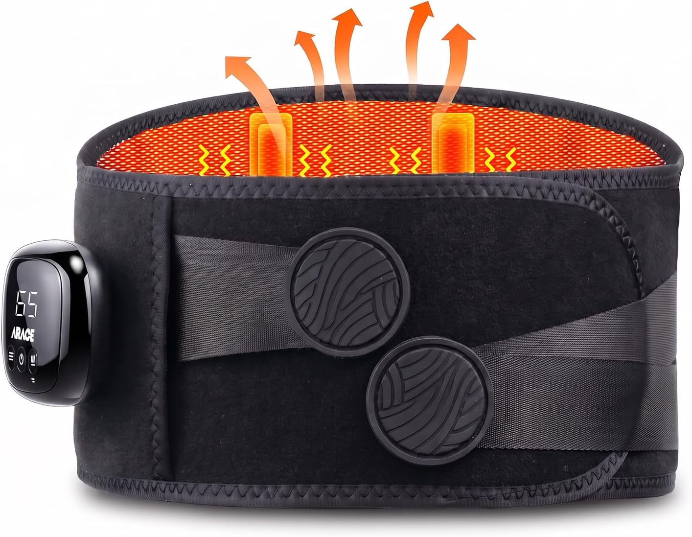 Cordless Heating Pad for Back, Graphene 5 Massage Mode Warmth Rechargeable Heated Waist Belt for Back Pain Relief, 3 Heat Level 30-Min Auto-Off 35dB No Noise, Gifts for Women Men Senior