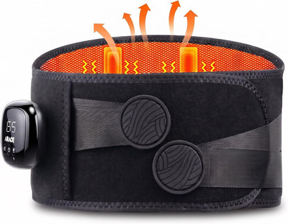 Cordless Heating Pad for Back, Graphene 5 Massage Mode Warmth Rechargeable Heated Waist Belt for Back Pain Relief, 3 Heat Level 30-Min Auto-Off 35dB No Noise, Gifts for Women Men Senior