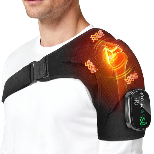 Cordless Shoulder Heating Pad with Massager, FSA Eligible Shoulder Massager