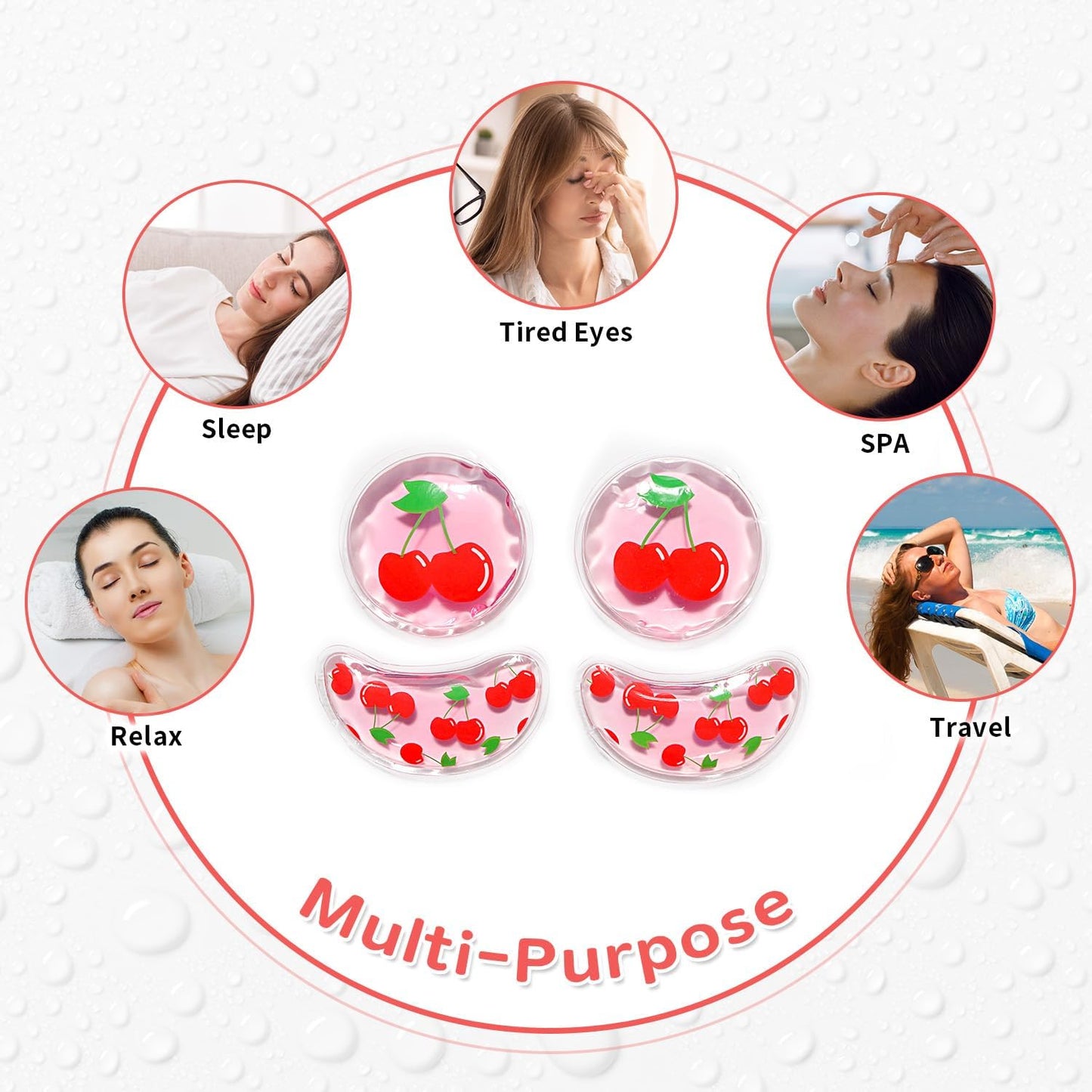4PCS Gel Eye Ice Pack Set Reusable, Cold and Hot Compress for Eyes, Ice Pack for Eyes, Cooling Eye Pads for Eye Strain, Swelling, Redness, Dark Circles, Puffy Eyes, and Eye Recovery Surgery.