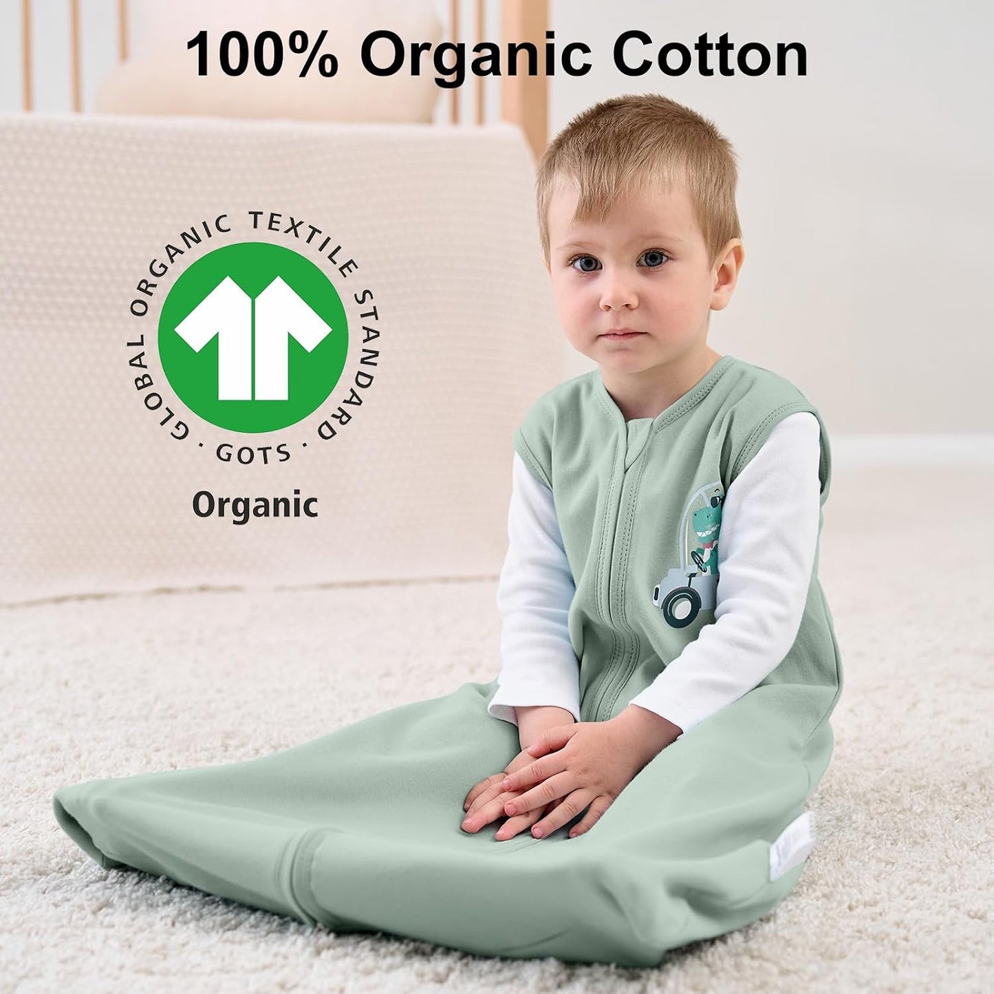 Yoofoss Baby Sleep Sack 0-6 Months Wearable Blanket for Babies 100% Organic Cotton 2-Way Zipper TOG 0.5 Toddler Sleeping Sack 3 Pack, Sleep Sacks