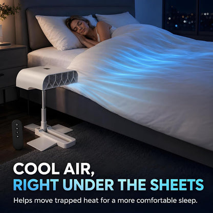 Bed Fan Under Sheets, Rechargeable Cordless Bed Cooling System for Hot Sleepers and Night Sweats, 5-Speed Quiet Mattress Fan with Remote, Adjustable Height 8.6–20.8 Inches