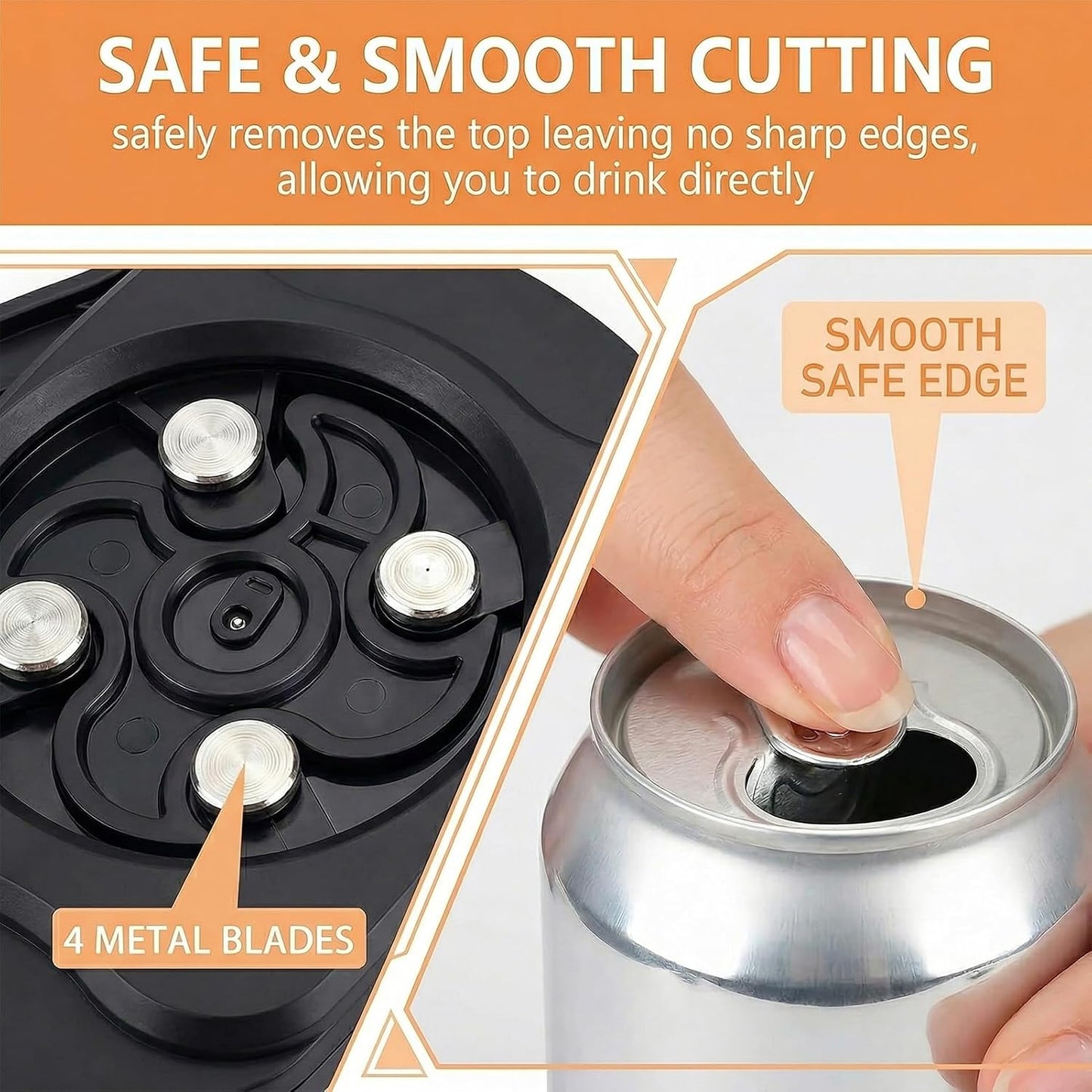 Draft Top Beer Can Opener and Soda Can Lid Remover | Remove beer and soda can lids effortlessly with this 2-pack, smooth-edge topless beverage can opener tool.