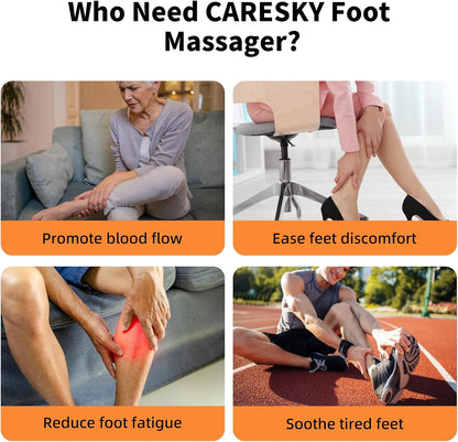 Shiatsu Foot Massager with Heat, Deep Kneading Foot Massager for Plantar Fasciitis, Neuropathy, Circulation and Pain Relief, Foot and Calf Massage at Home/Office