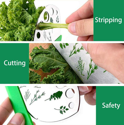 Dulcicasa Leaf Herb Stripper 9 Holes, Stainless Steel Herb Cutter with Safety Cover for Kale, Chard, Collard Greens, Thyme, Basil, Rosemary, Kitchen Herbs Stripper Tool (1pc)