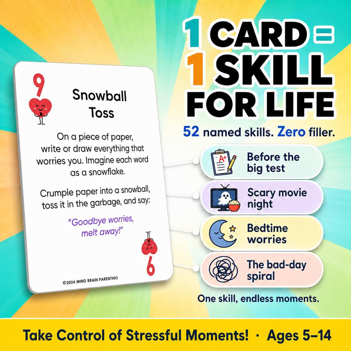 Mind Brain Emotion 52 Essential Life Skills: No-Excuses Game to Teach Kids, Teens & Adults How to Care for Self & Chores, Practical Solution for Responsible Boys, Confident Girls, Happy Family