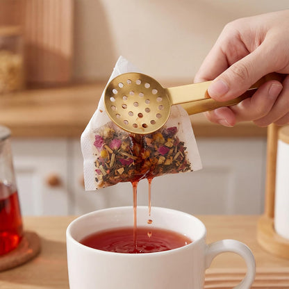 Tea Bag Squeezer Tongs, Stainless Steel Tea Bag Squeezer Tongs | Teabag Filter, Dispenser Accessories for Teas Drinkers, Ice, Durable Round Strainer Gripper Picker (Black)
