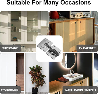 2Pairs Thick Hinge Repair Plate Kit with Hole for Cabinet Door | Rust Resistant, Stainless Steel Plate Repair Brackets, Easy Installation with Mounting Screws Fixing for Kitchen Cupboard