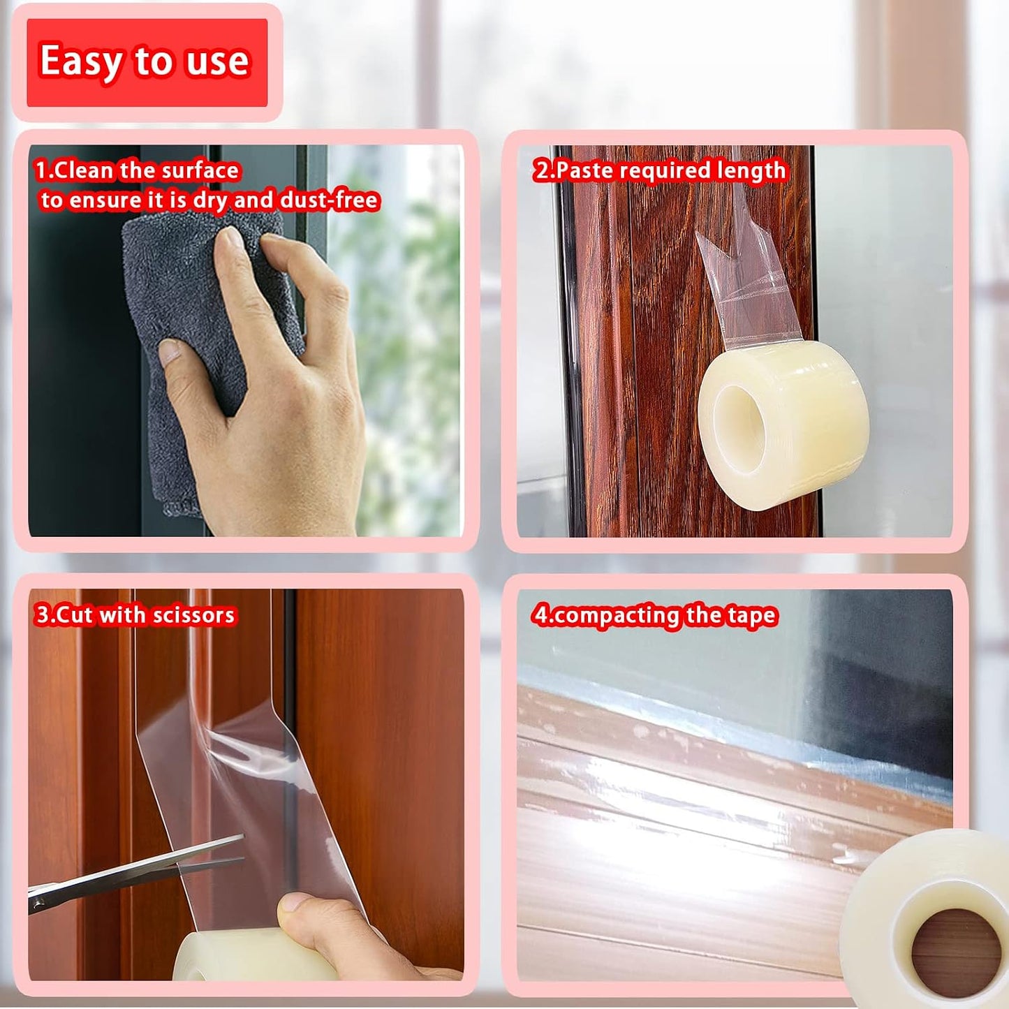 Window Sealing Tape, Window AC Insulation Tape, White 3 Inch x 65 FT | Waterproof Blocker for Cold Heat Air, Windproof, No Residue Strong adheisve