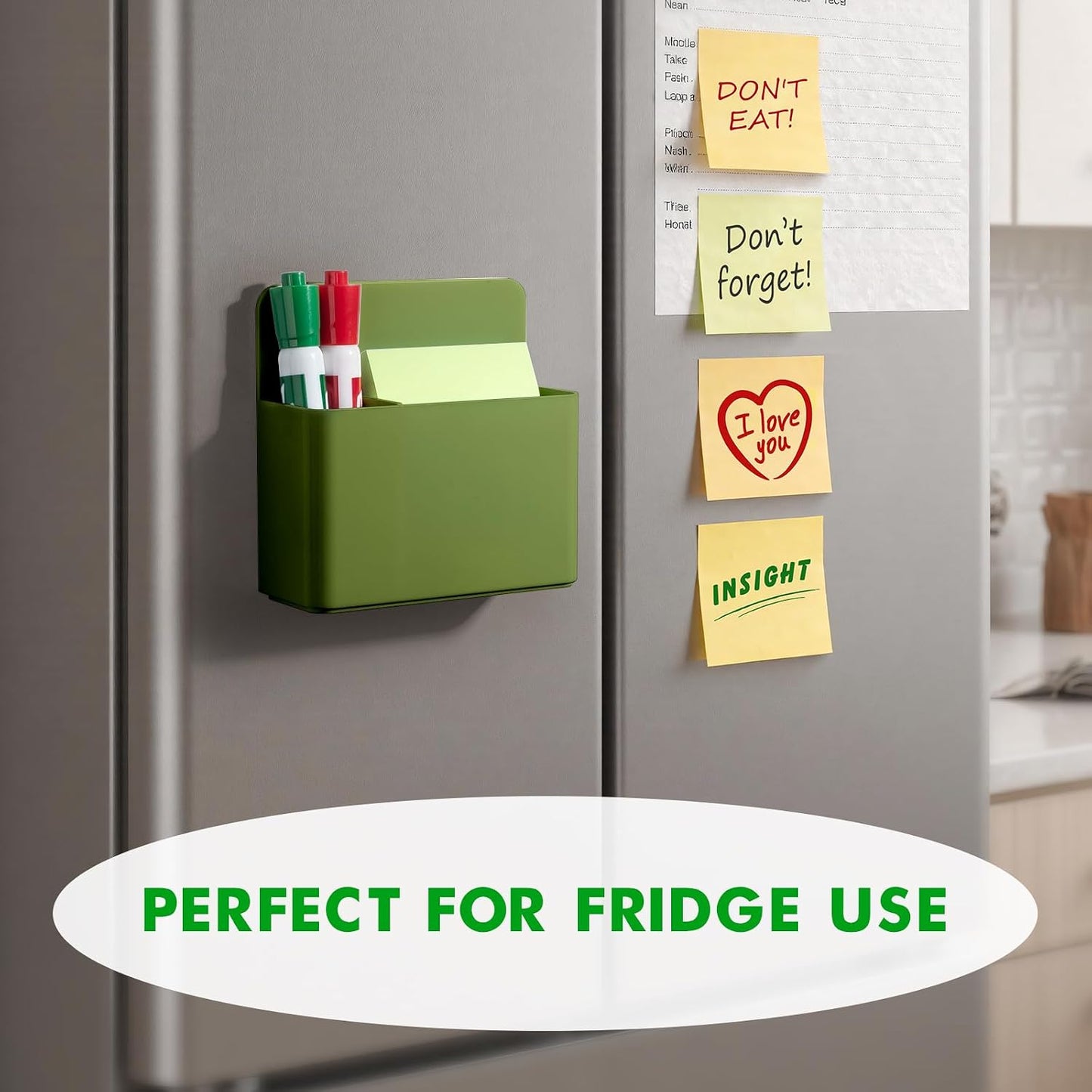 2 Pack Magnetic Pen Holder Cup for Whiteboard, Classroom Supplies | Plastic Magnetic Dry Erase Marker Holder for Refrigerator Fridge, Pencil Cup for School, Locker Accessories Organizer-White