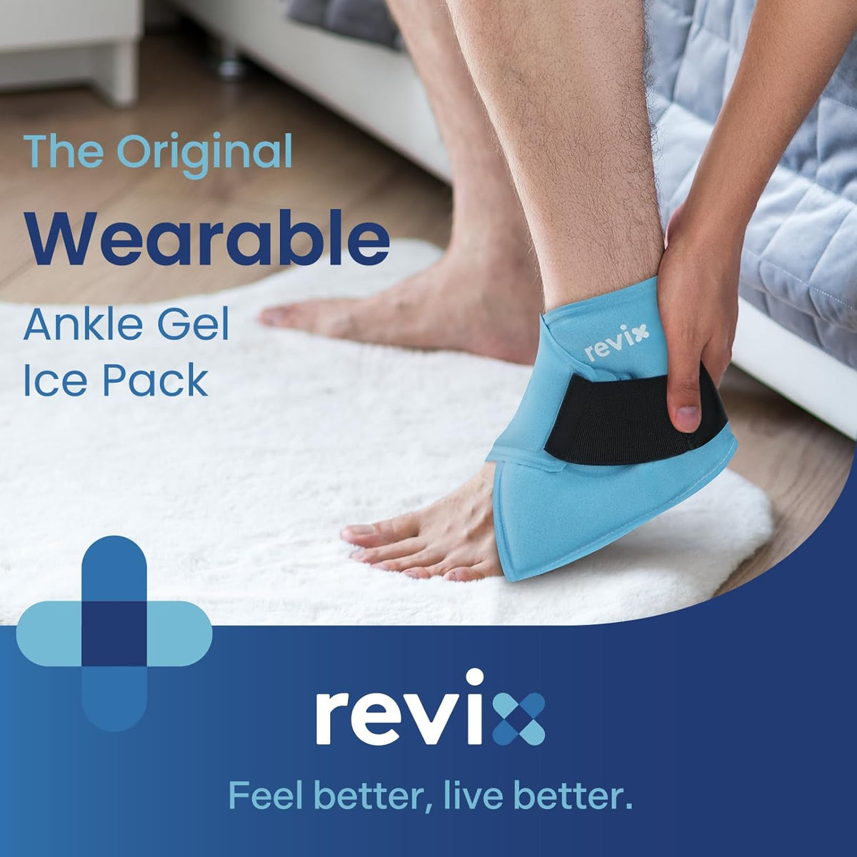 REVIX Ankle Ice Pack Wrap for Plantar Fasciitis & Foot Pain Relief