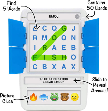 Logos Travel Game - Guess 100 Logos | Flash Cards with Slide Reveal Case | Card Game, Gift, Stocking Stuffer | Hours of Fun for Kids and Adults | Ages 6+