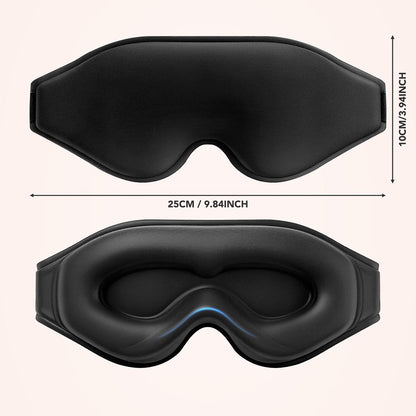 Sleep Mask for Side Sleepers, 100% Blackout 3D Contoured Eye Mask, Black | Zero Pressure Lash-Friendly, Adjustable Light Blocking Travel Mask for Men & Women