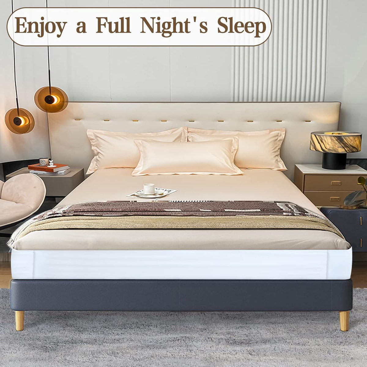 Bed Sheet Holder - Queen Fitted Sheet Only Straps，Holds The Flatbed in Place and Converts It Into A Fitted Sheet, Bed Sheet Fastener Holder, Fits All Mattress Heights- Queen 60” X 80”