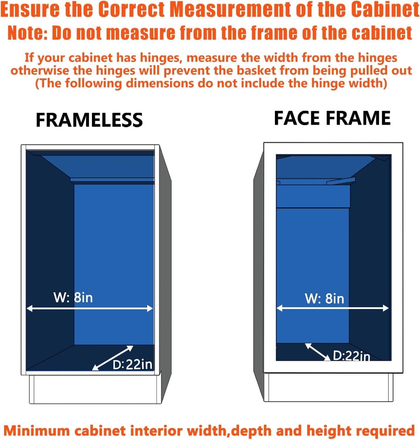 ROOMTEC Pull Out Cabinet Organizer, Pull Out Shelves 5½" W x 21½" D, Heavy Duty Cabinet Drawers Slide Out Kitchen Organizers Storage Shelf